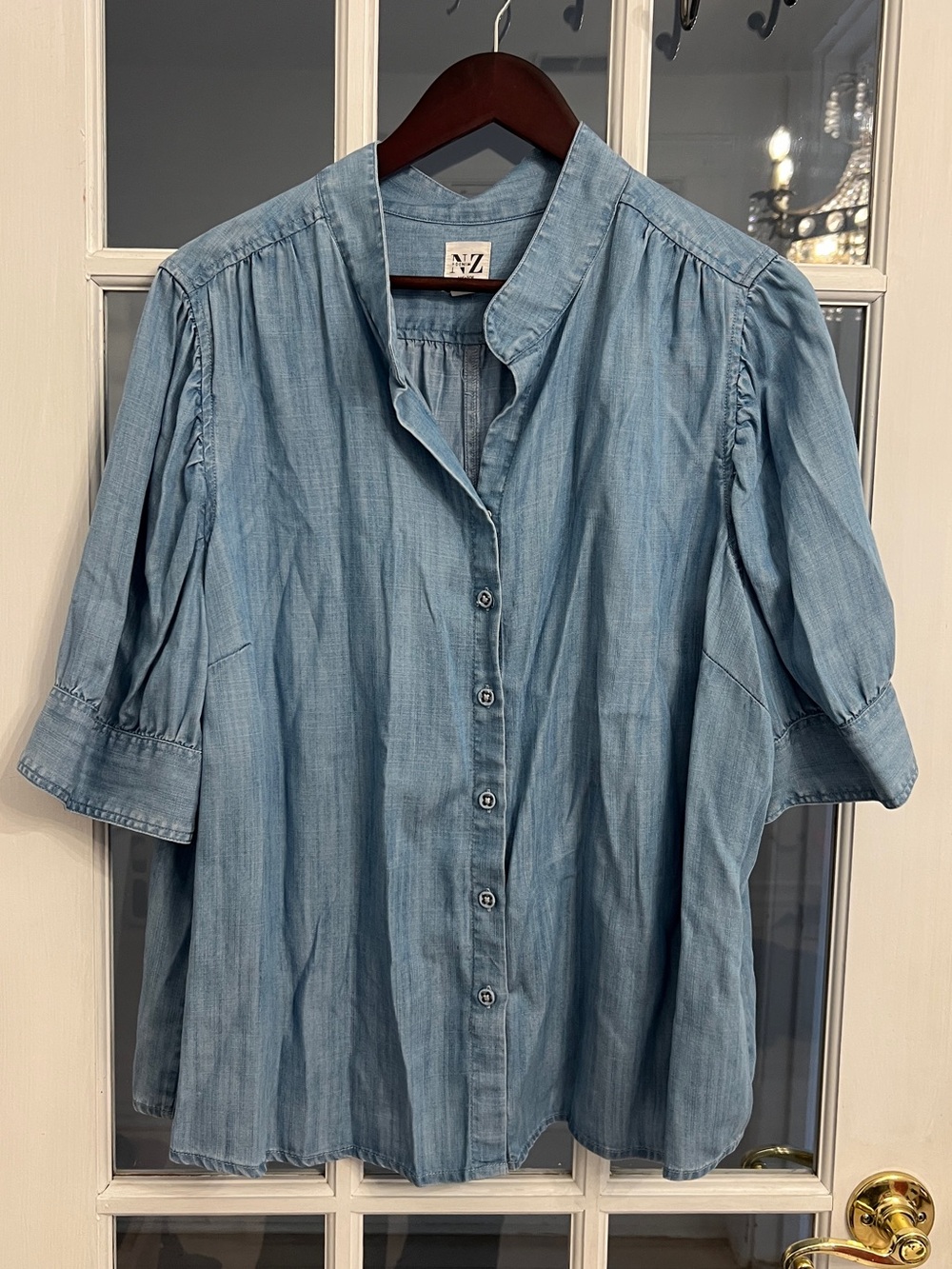 NIC+ZOE NZ + DENIM Women’s Tencel Chambray Button Front Tunic Shirt 1X